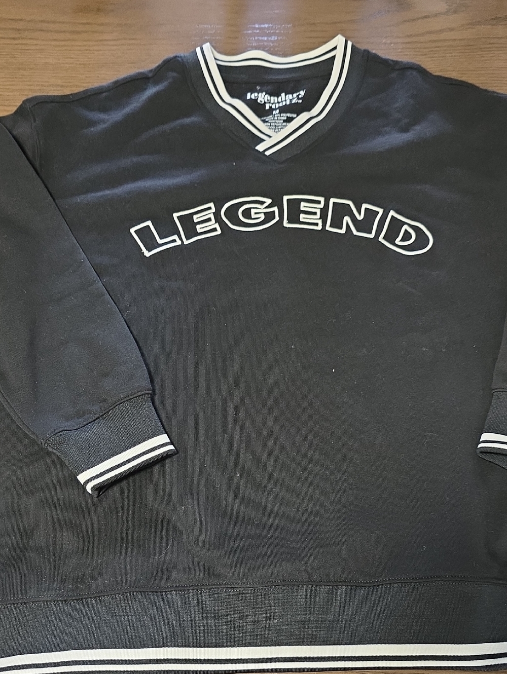 Target Black V-Neck 'LEGEND' Pullover Sweater with White Trim
